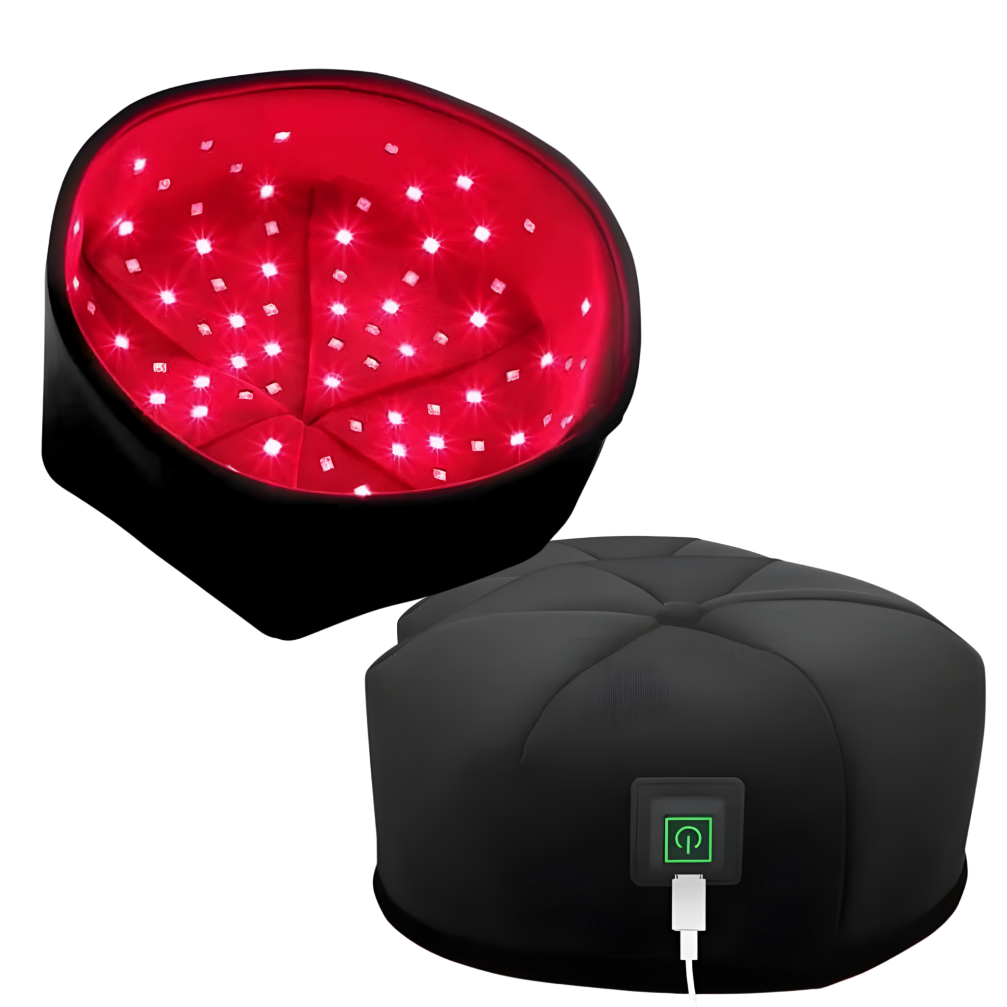Gorro de terapia de luz roja, gorro de tratamiento LED de infrarrojo cercano para el crecimiento del cabello, relajación de la cabeza, alivio del cuero cabelludo, dispositivo de prevención de pérdida