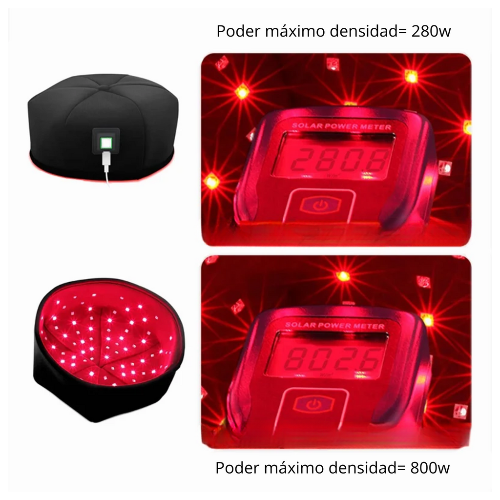 Gorro de terapia de luz roja, gorro de tratamiento LED de infrarrojo cercano para el crecimiento del cabello, relajación de la cabeza, alivio del cuero cabelludo, dispositivo de prevención de pérdida
