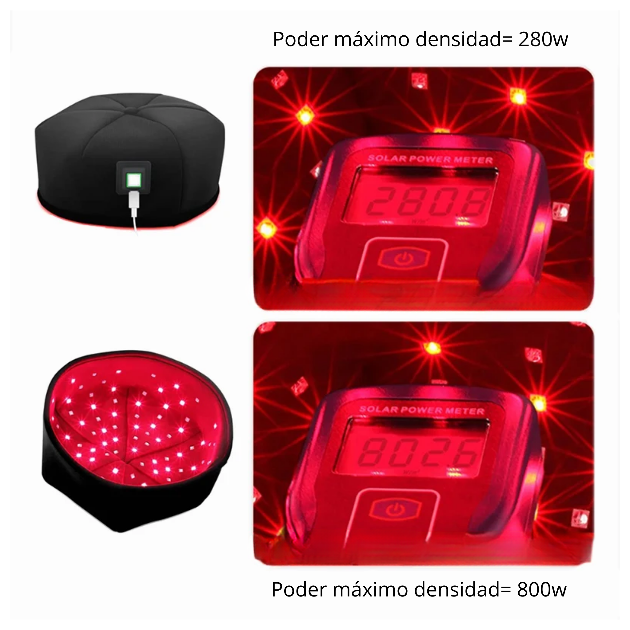 Gorro de terapia de luz roja, gorro de tratamiento LED de infrarrojo cercano para el crecimiento del cabello, relajación de la cabeza, alivio del cuero cabelludo, dispositivo de prevención de pérdida